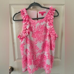 NWT Lilly Pulitzer Kailee Sleeveless Ruffle Top Size M